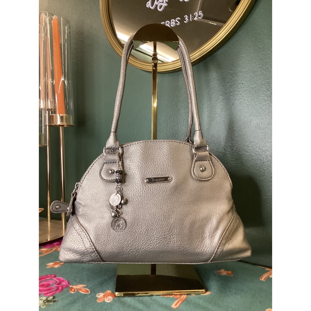 Koltov Metallic Silver Pebbled Triple Compartment Shoulder Bag Handbag